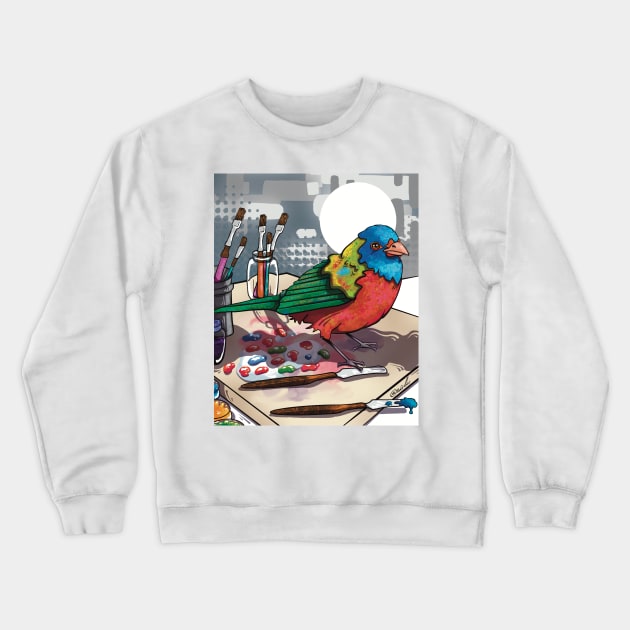 Painted Bunting Crewneck Sweatshirt by RoseDesigns1995